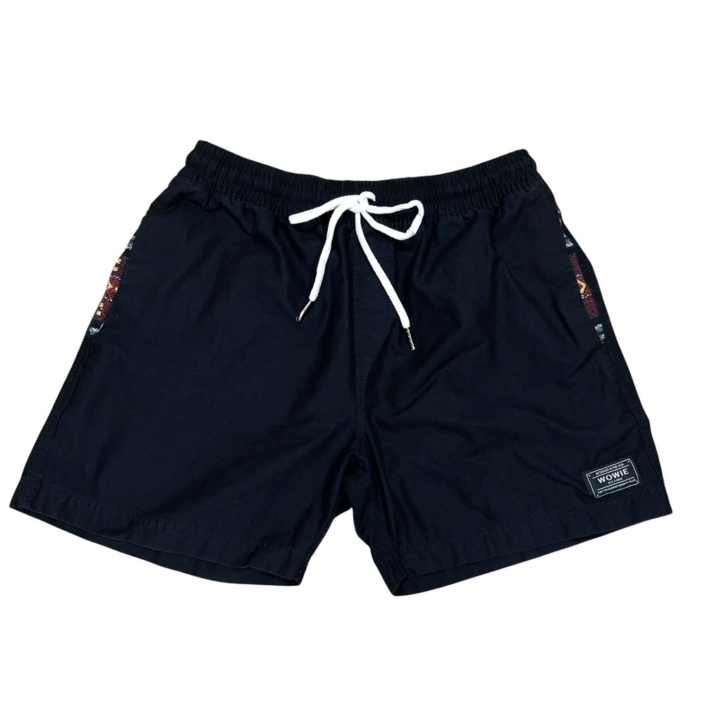 Wowie OG Casual Shorts Mens S 5" Black Cotton Blend Drawstring Pockets Outdoors